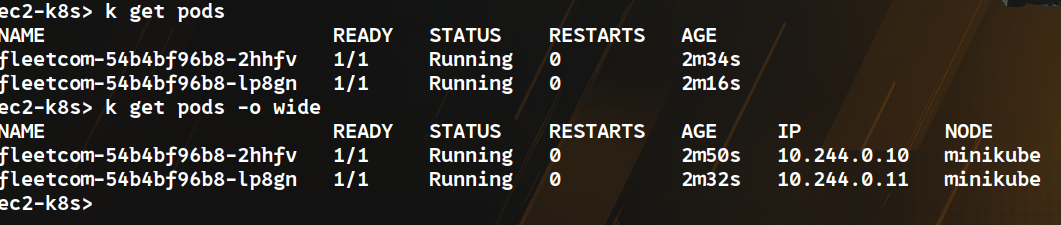 Figure 16 — Pods FleetCom en état Running